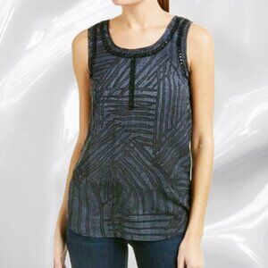 CAbi Limited Edition Beaded Tank Palm Size M   3334